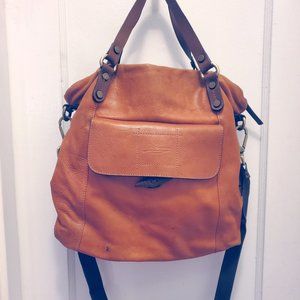MARCO BUGGIANI LEATHER CROSSBODY SATCHEL BAG